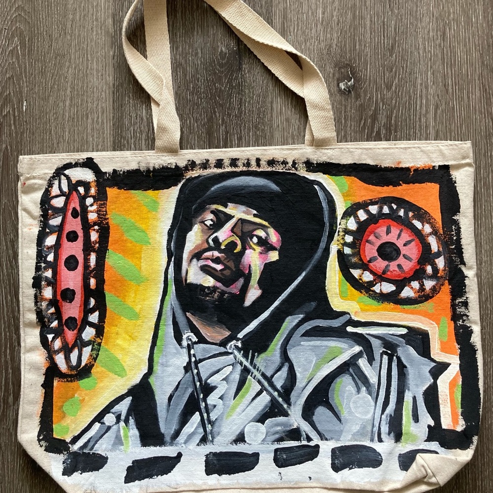 1 of 1 Hand painted tote bag with original artwork